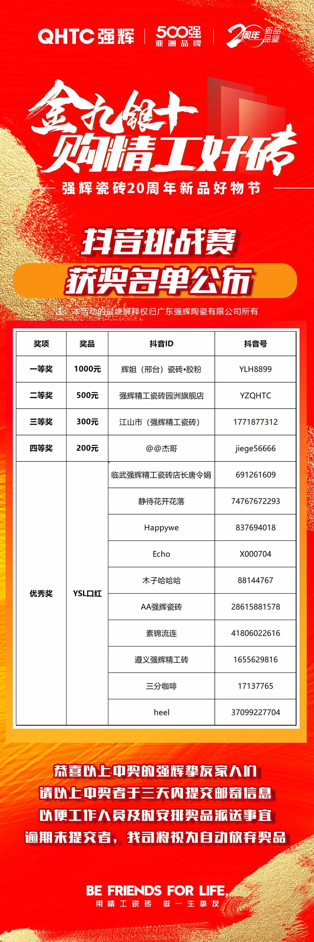 利来w6620周年新品好物节抖音挑战赛获奖名单公布！